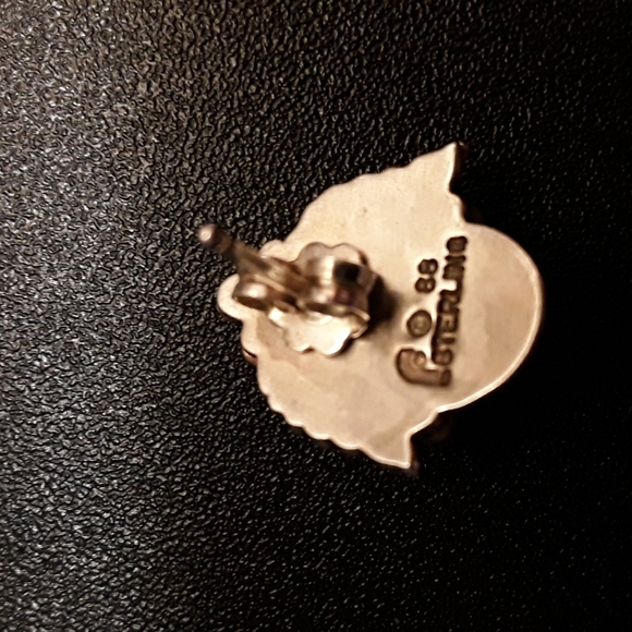 Genuine Sterling Silver Onyx Earrings - Picture 4 of 5